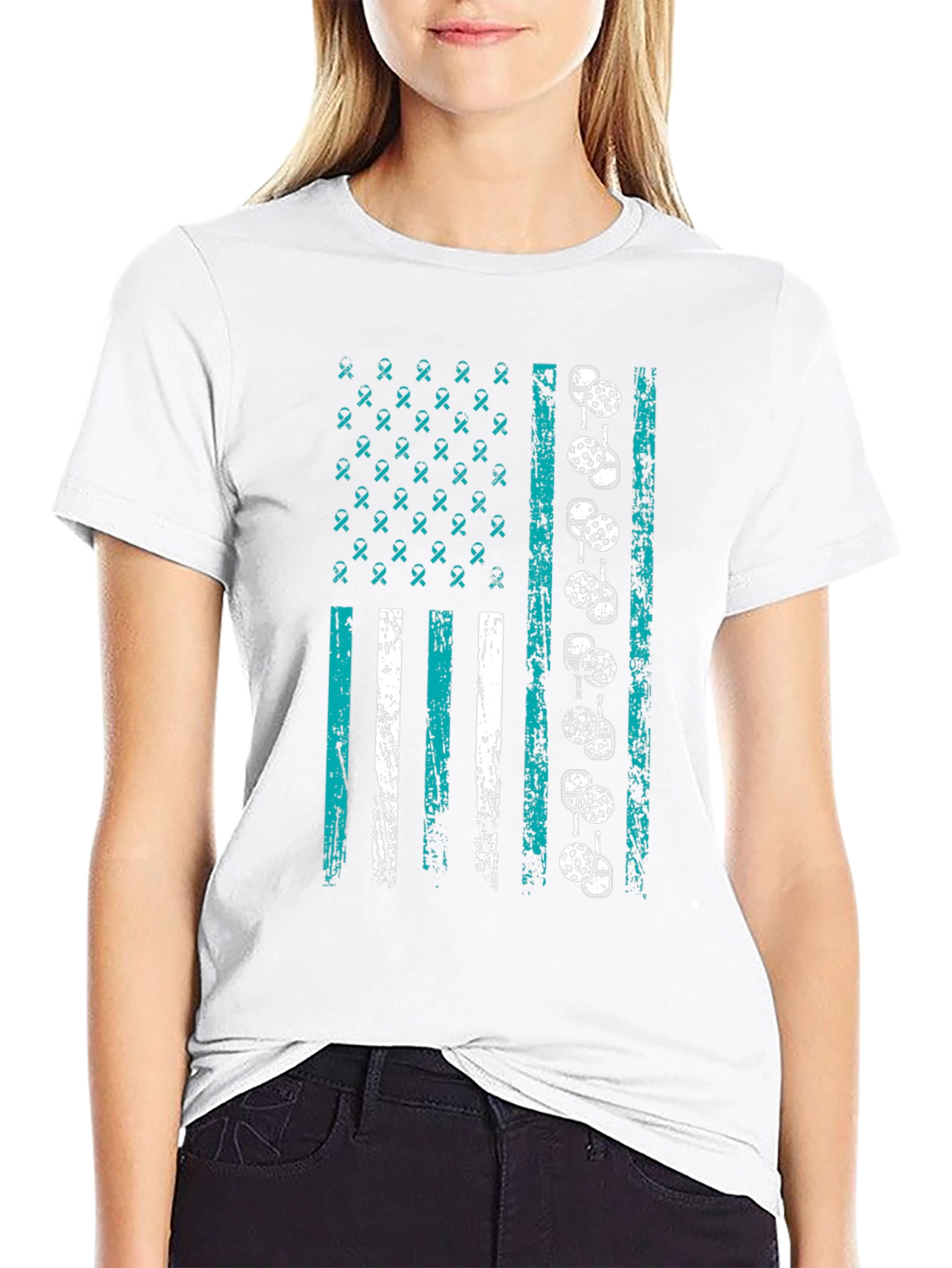 Pickleball American Flag Graphic T-Shirt