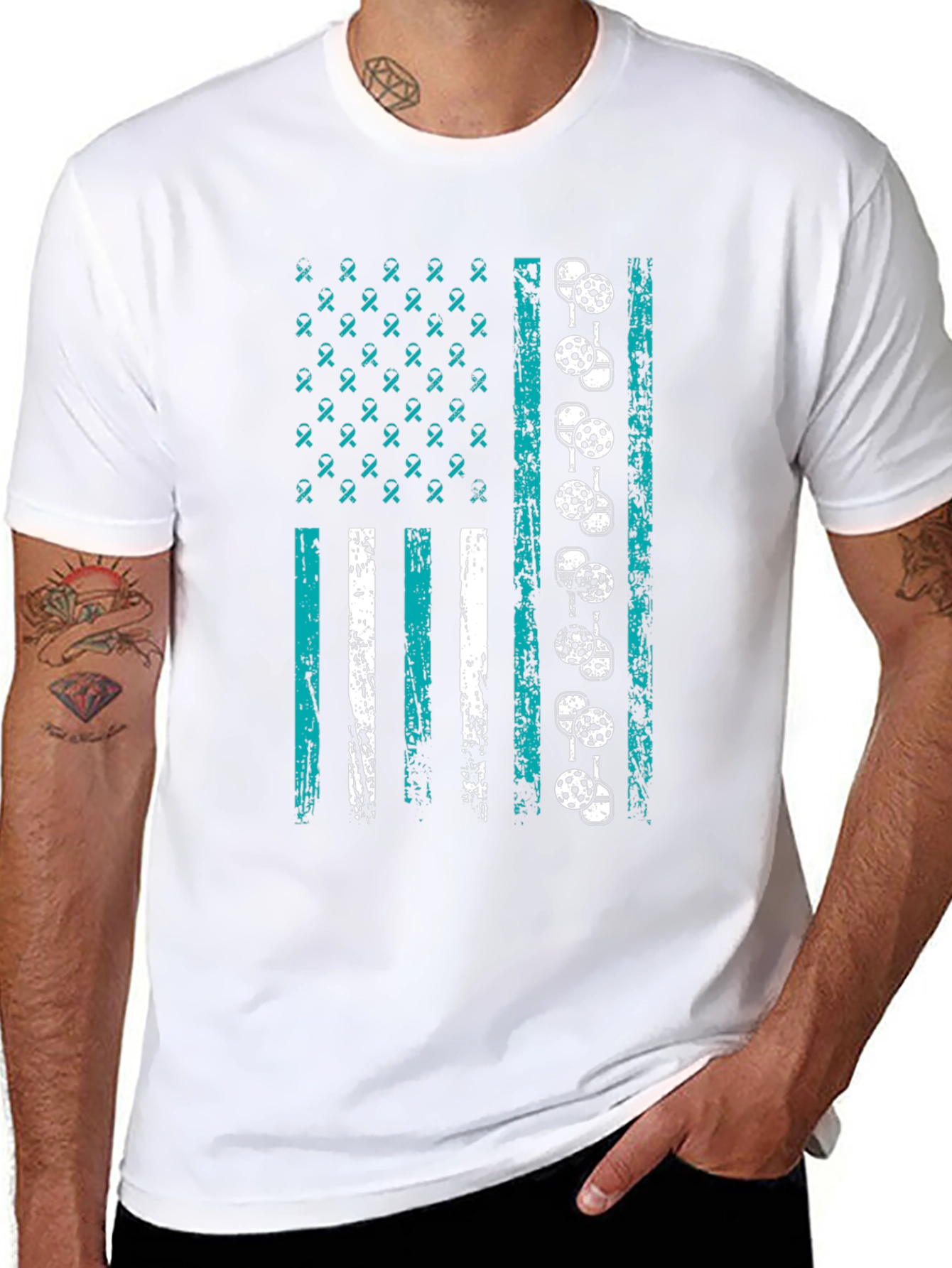 Pickleball American Flag Graphic T-Shirt