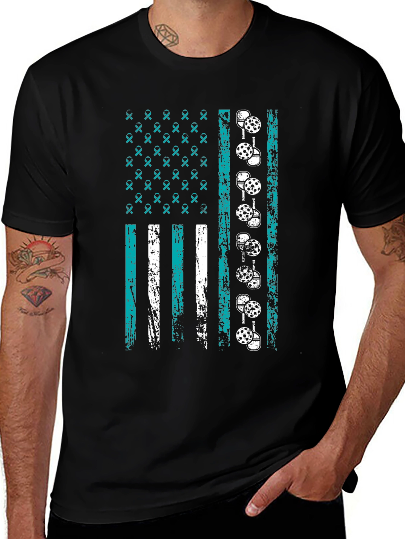 Pickleball American Flag Graphic T-Shirt