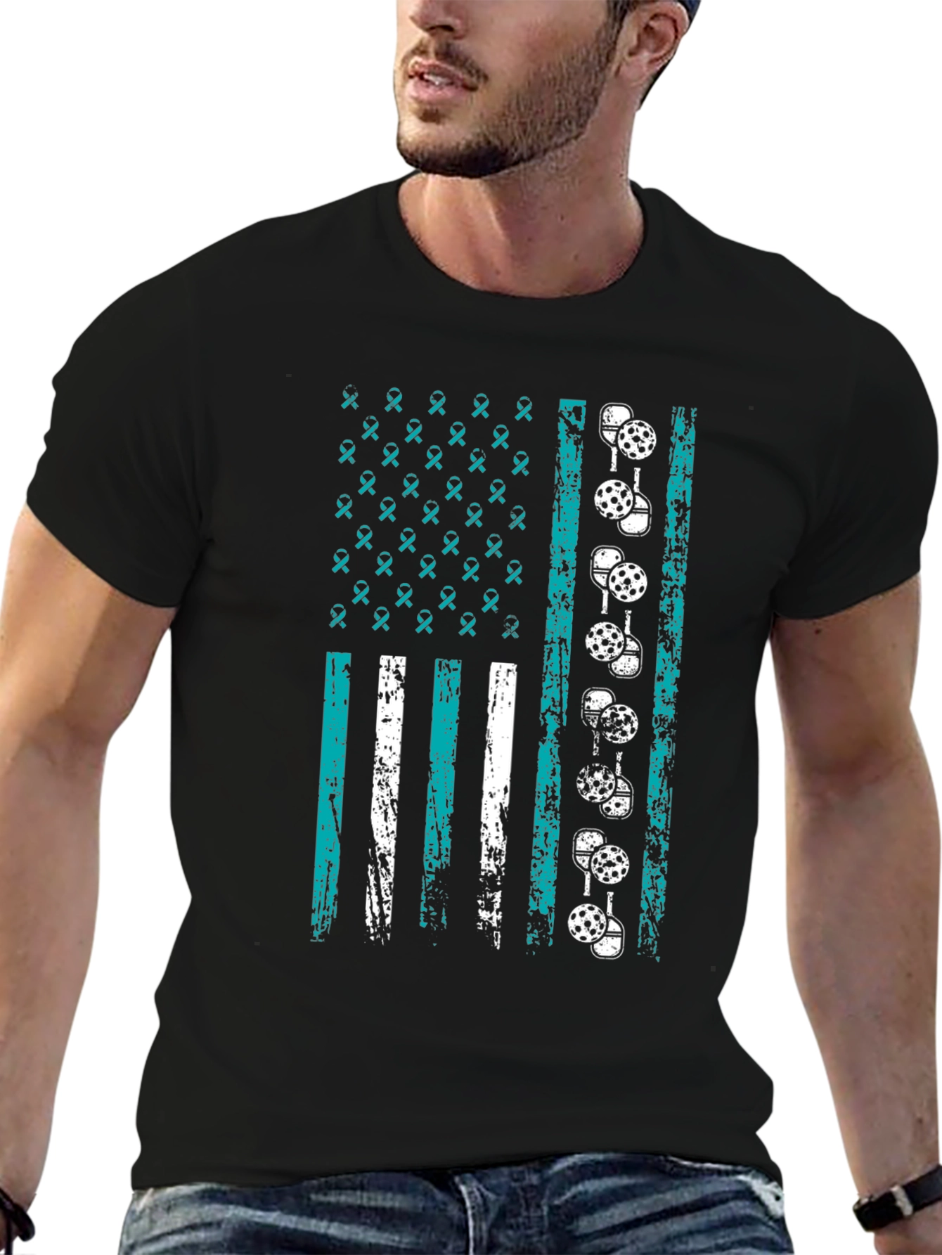 Pickleball American Flag Graphic T-Shirt