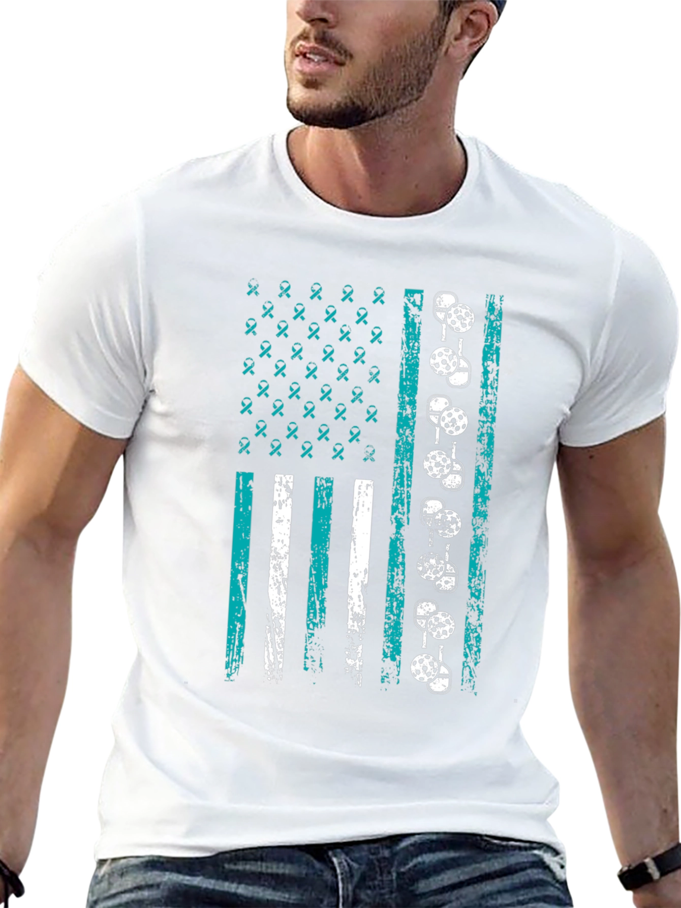 Pickleball American Flag Graphic T-Shirt
