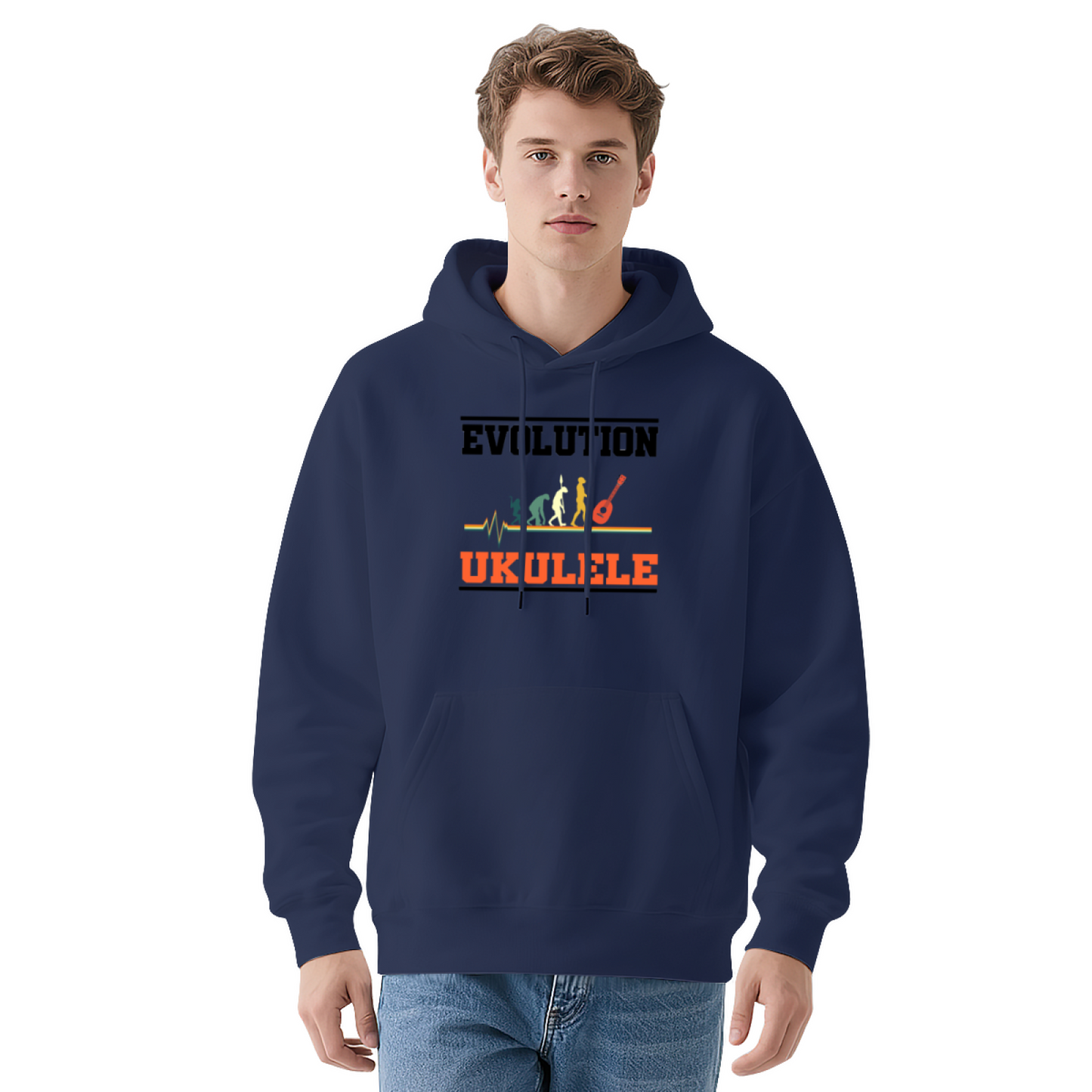 Minimal Cute Line Deer Graphic Hoodie, Soft Comfort Wear
