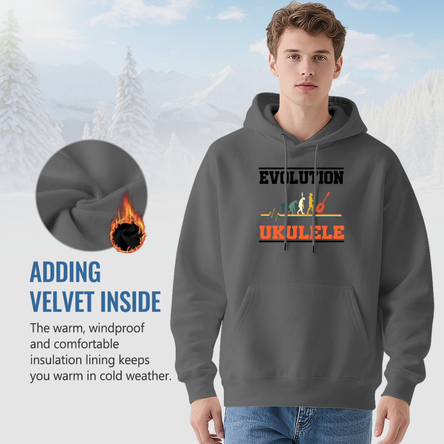 Minimal Cute Line Deer Graphic Hoodie, Soft Comfort Wear