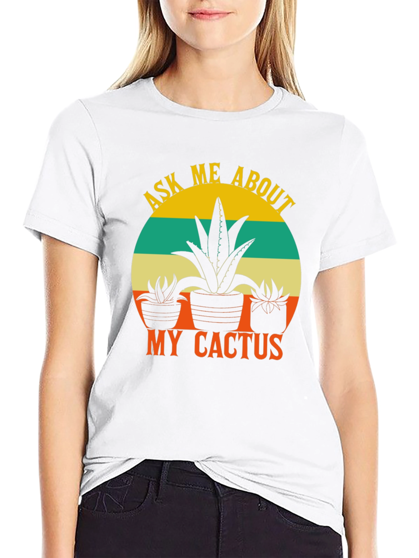 Ask Me About My Cactus Black T-Shirt