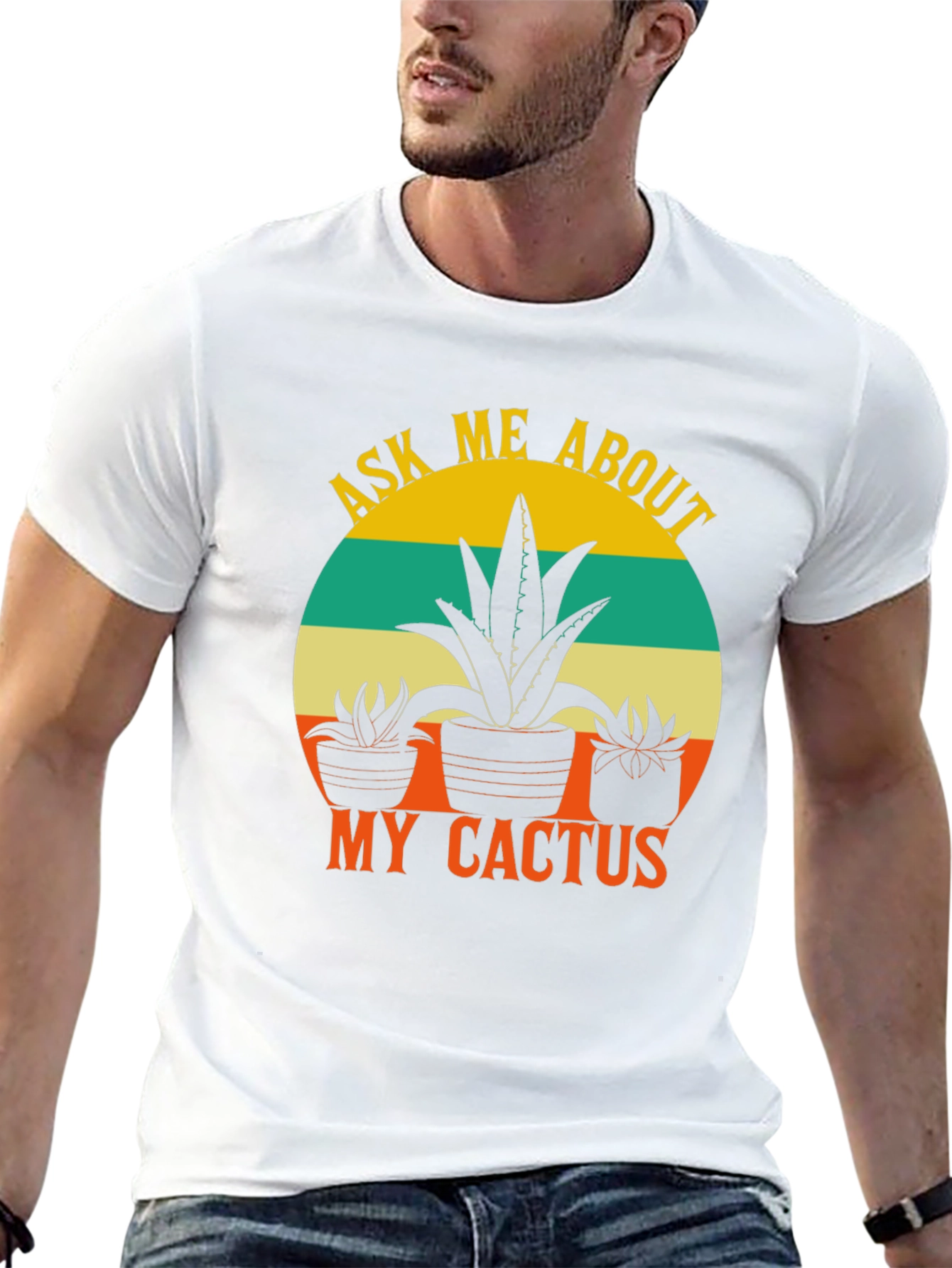 Ask Me About My Cactus Black T-Shirt