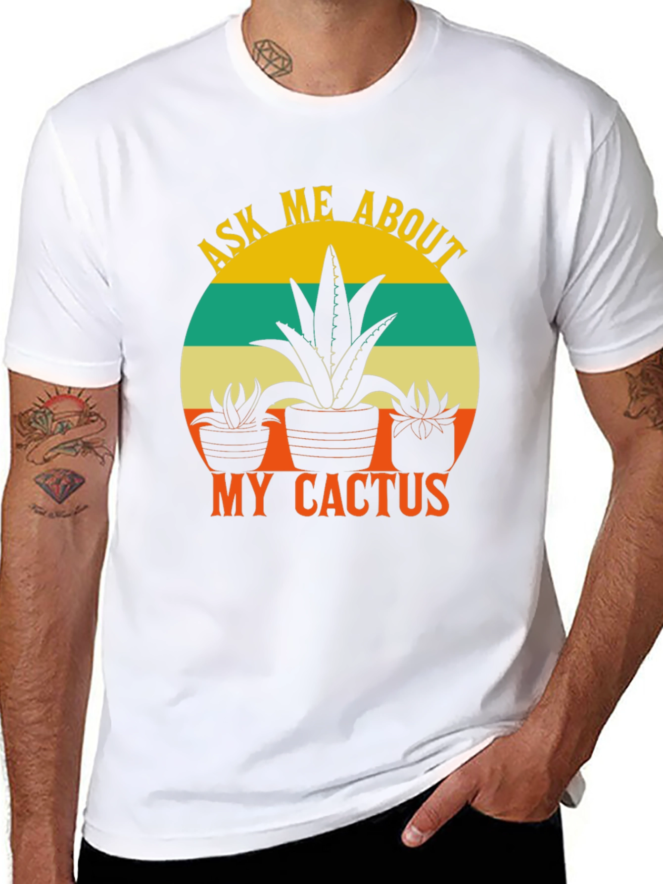 Ask Me About My Cactus Black T-Shirt