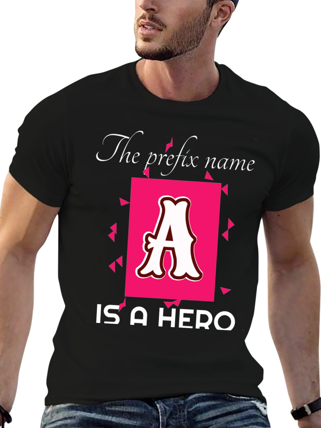 Heroic Name Prefix T-Shirt - Personalized Initial Tee