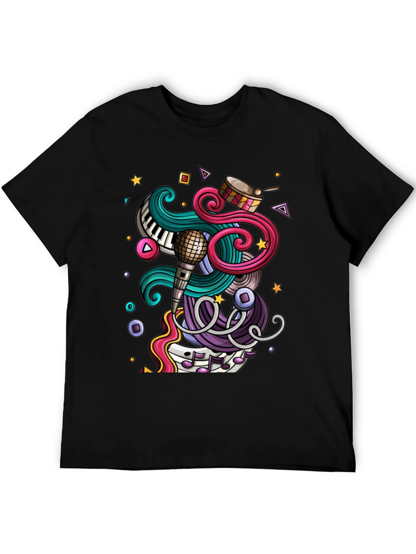 Music Lover Graphic Tee - Black Cotton T-Shirt