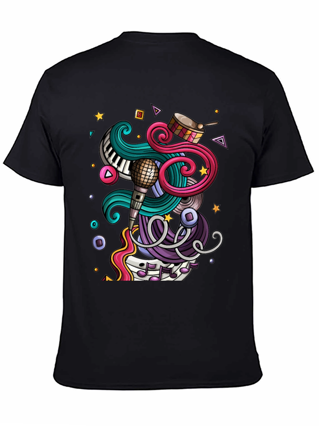 Music Lover Graphic Tee - Black Cotton T-Shirt