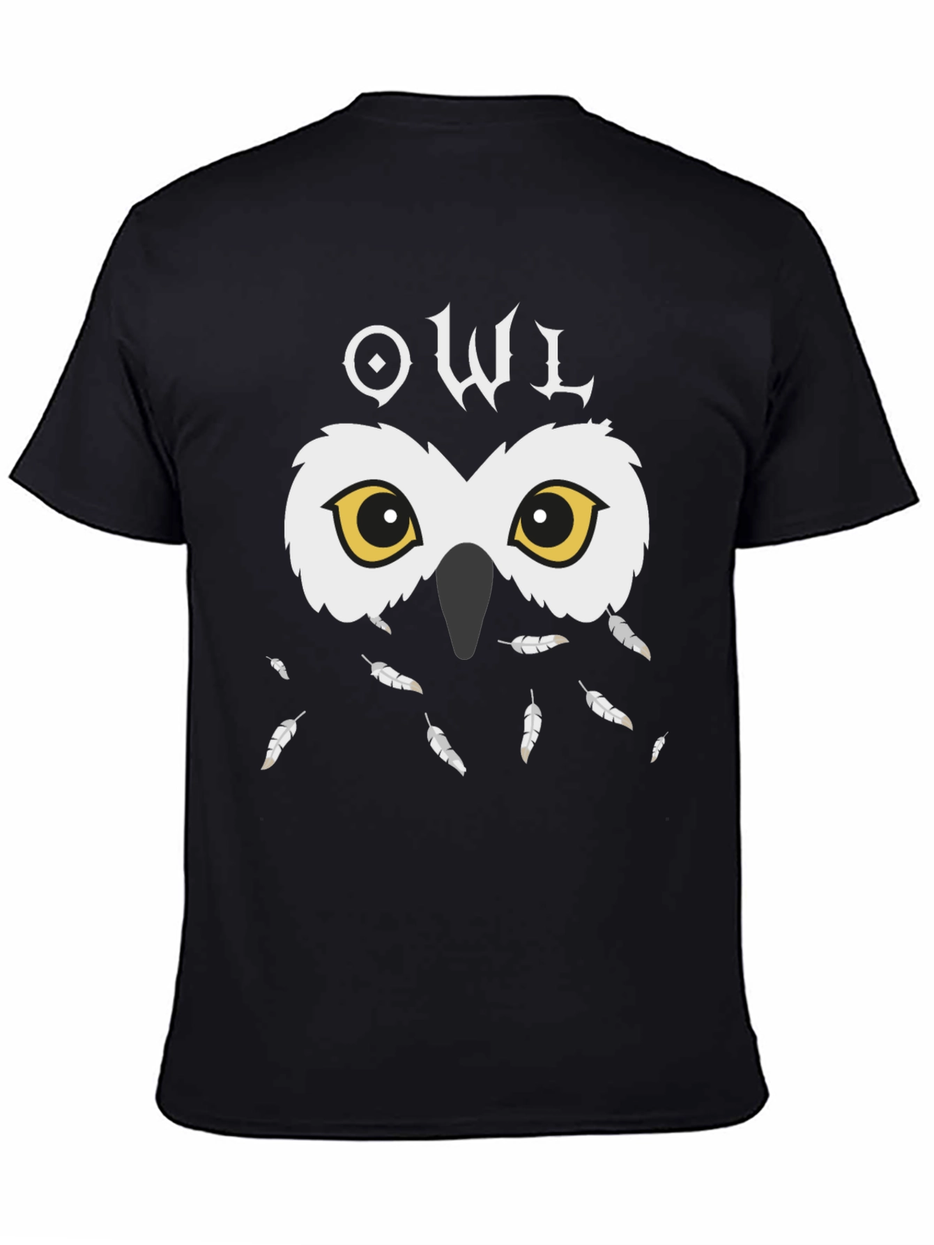 Owl Graphic Black T-Shirt - Unique Design