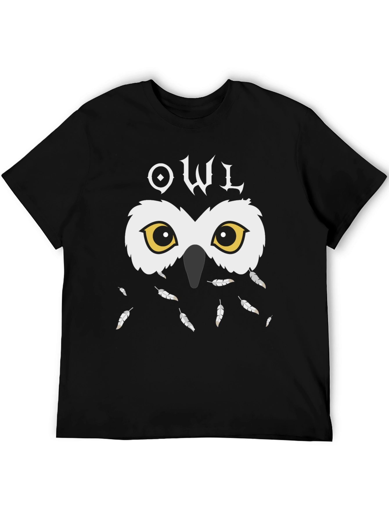 Owl Graphic Black T-Shirt - Unique Design