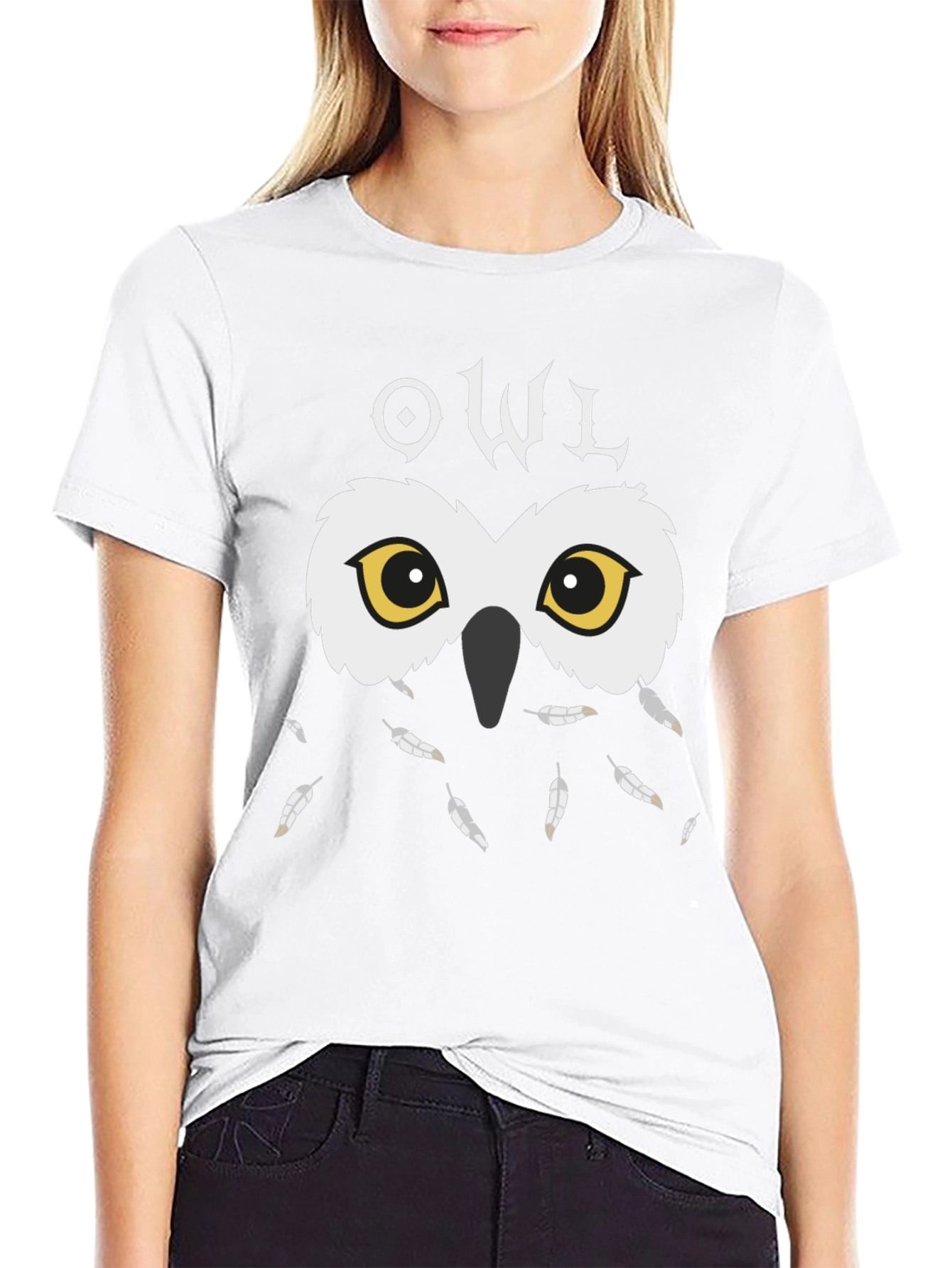 Owl Graphic Black T-Shirt - Unique Design