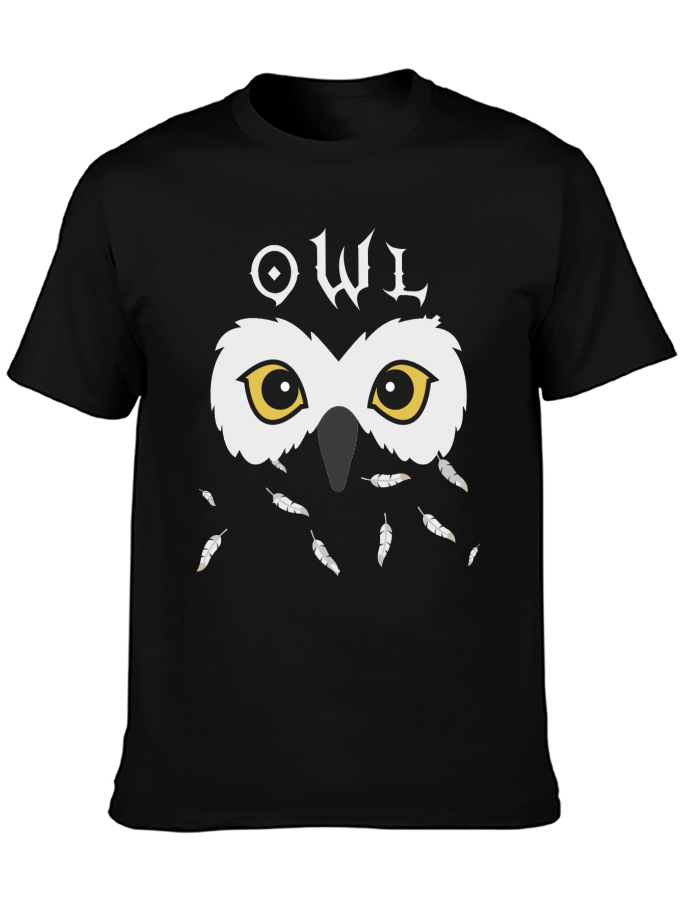 Owl Graphic Black T-Shirt - Unique Design