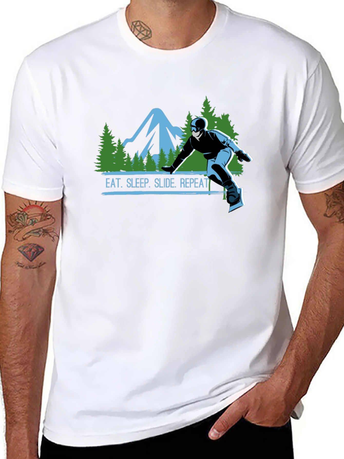 Eat Sleep Slide Repeat T-Shirt - Snowboarding Tee