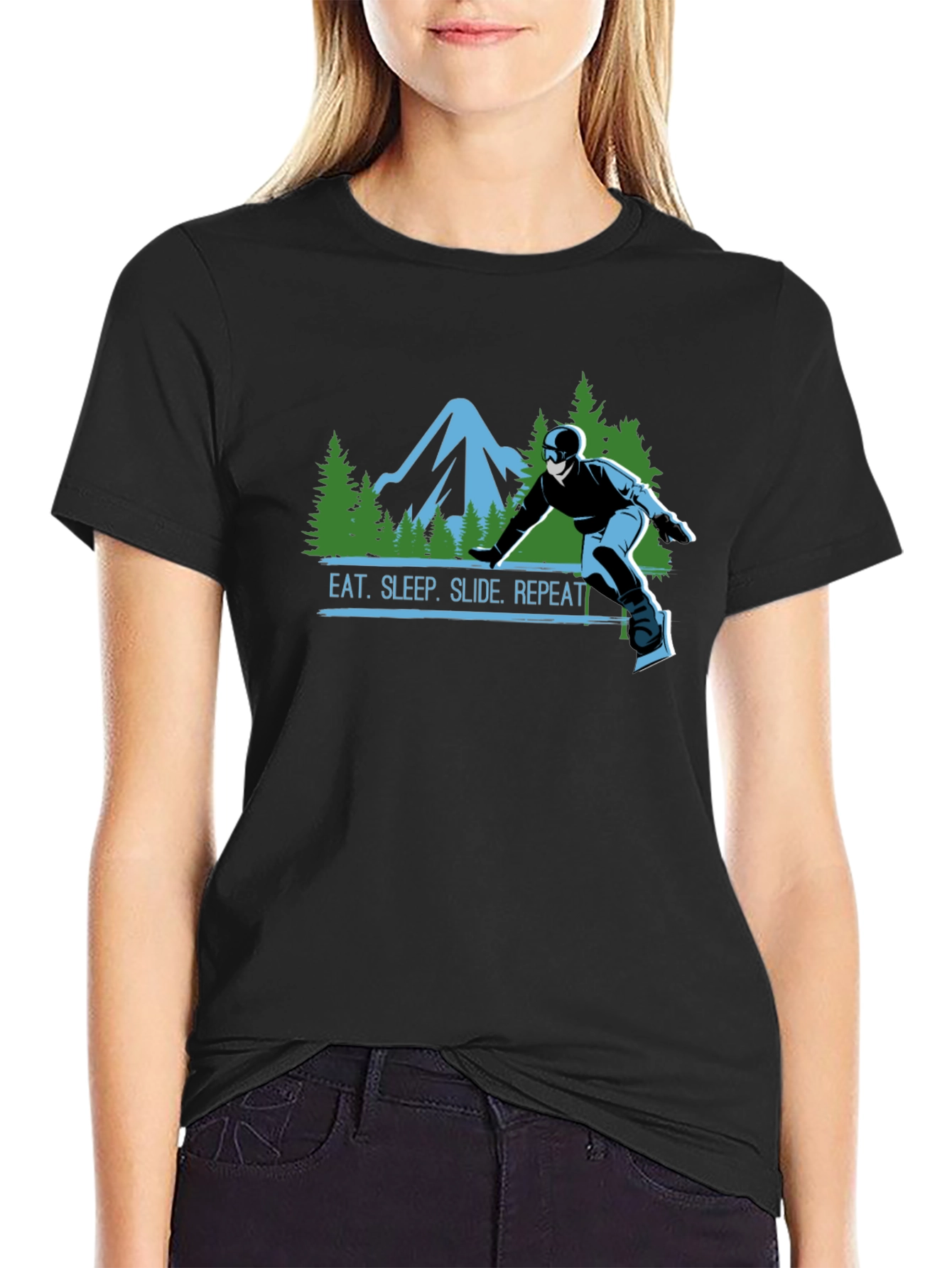 Eat Sleep Slide Repeat T-Shirt - Snowboarding Tee