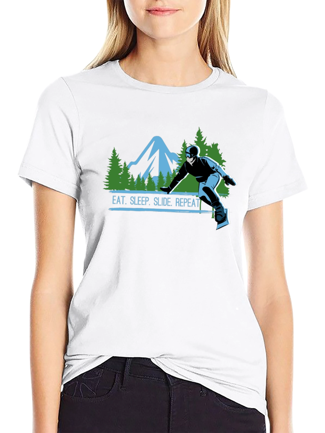 Eat Sleep Slide Repeat T-Shirt - Snowboarding Tee