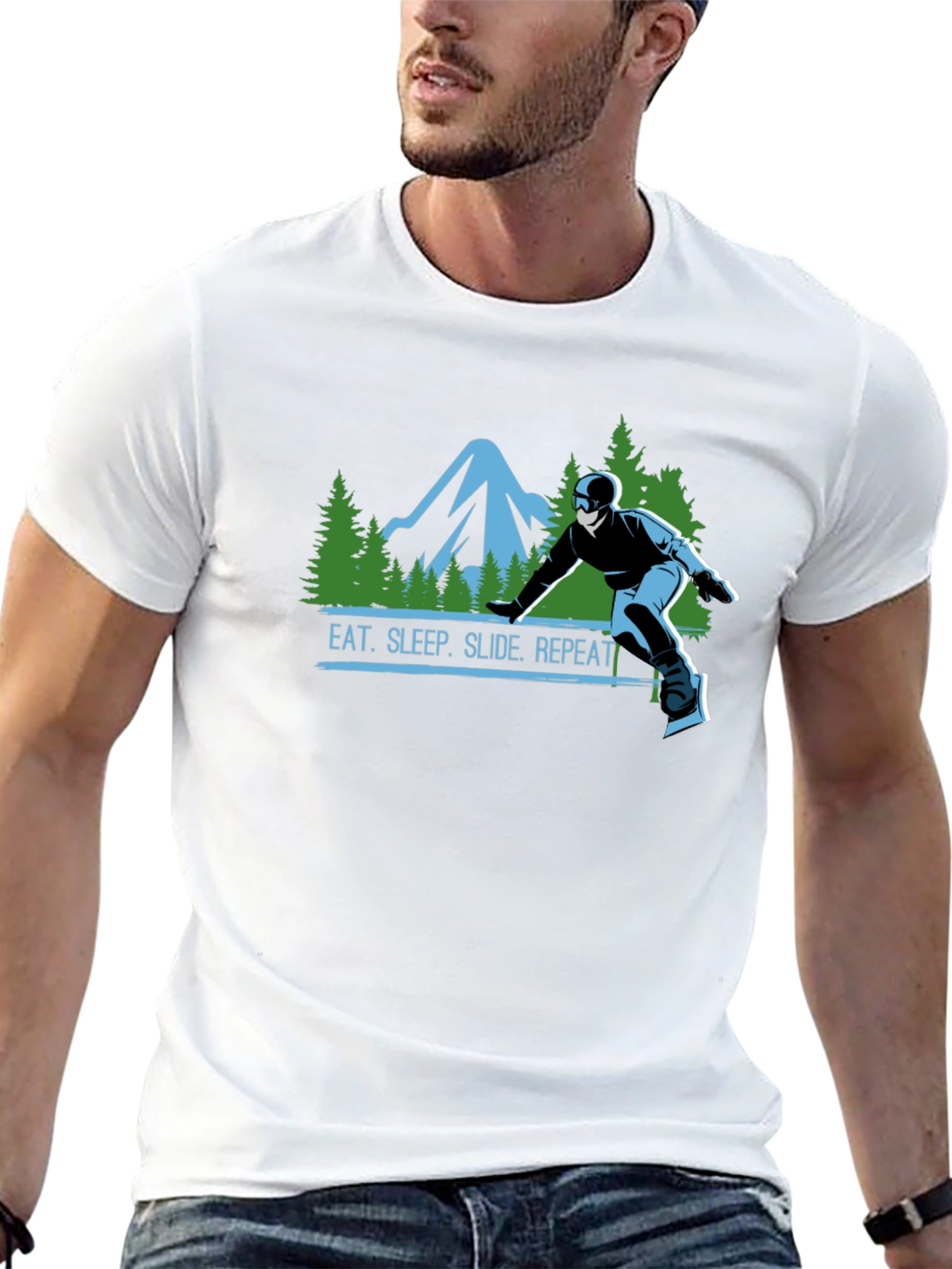 Eat Sleep Slide Repeat T-Shirt - Snowboarding Tee