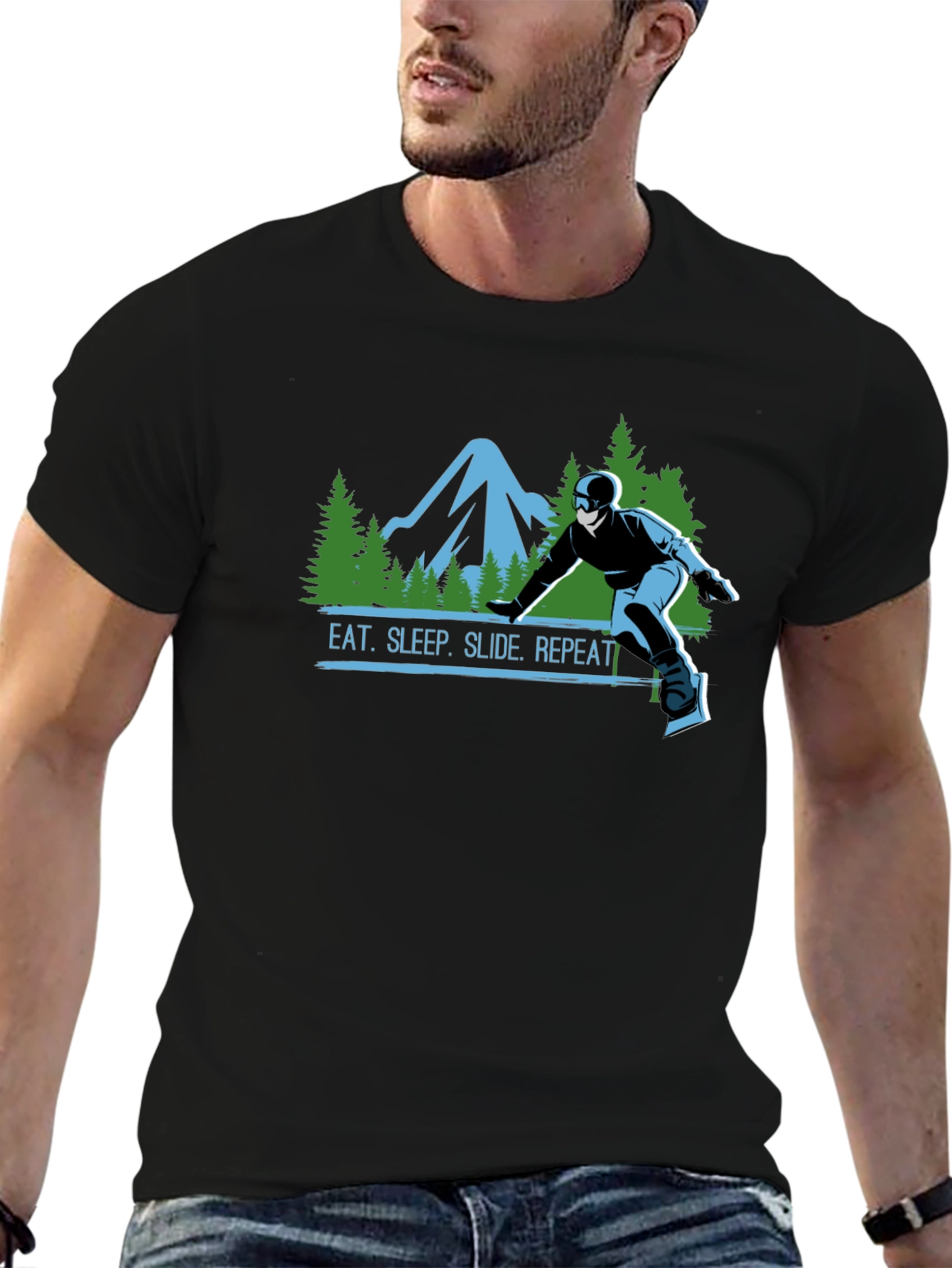 Eat Sleep Slide Repeat T-Shirt - Snowboarding Tee