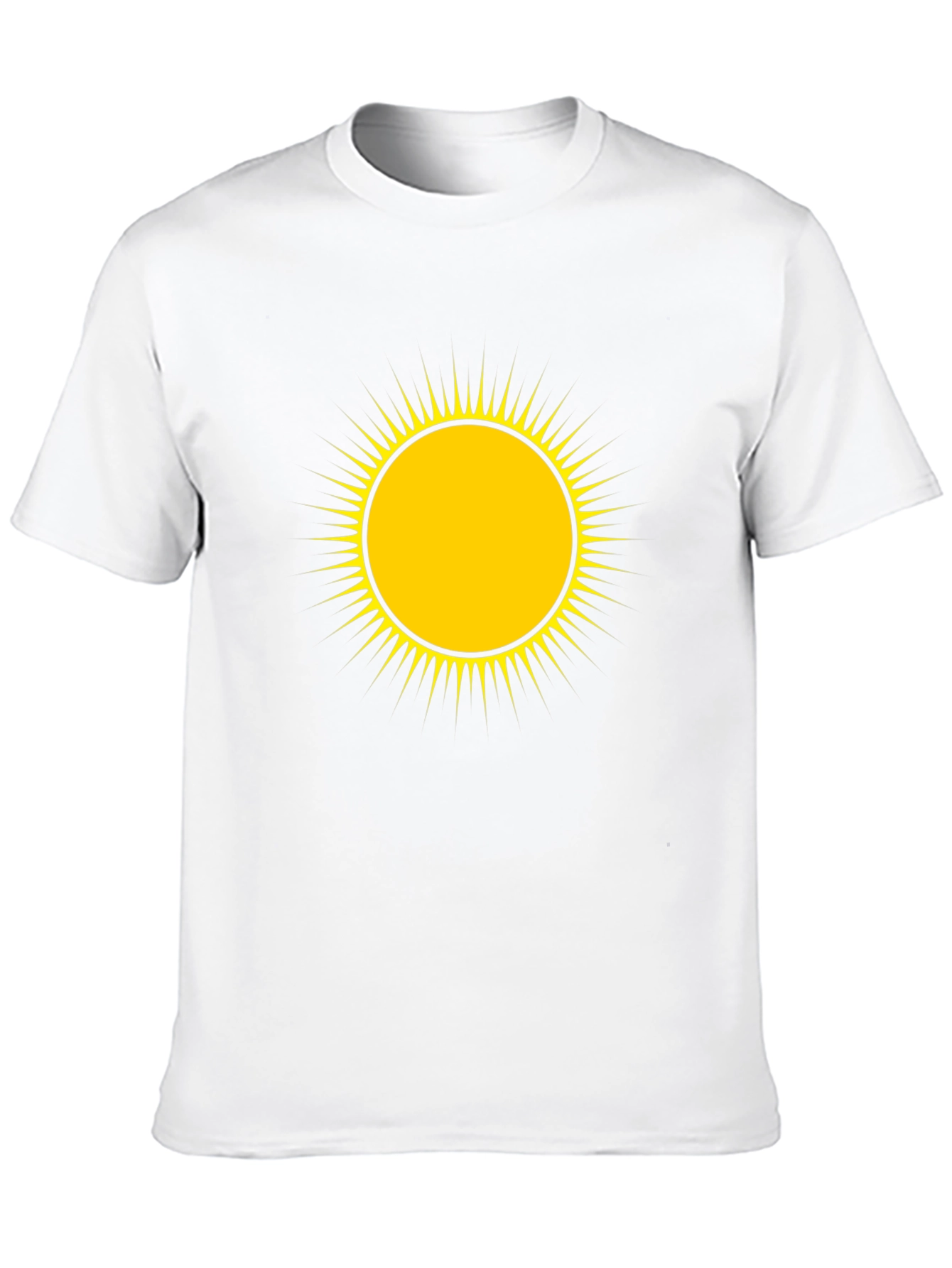 Mens Black T-Shirt with Yellow Sun Design