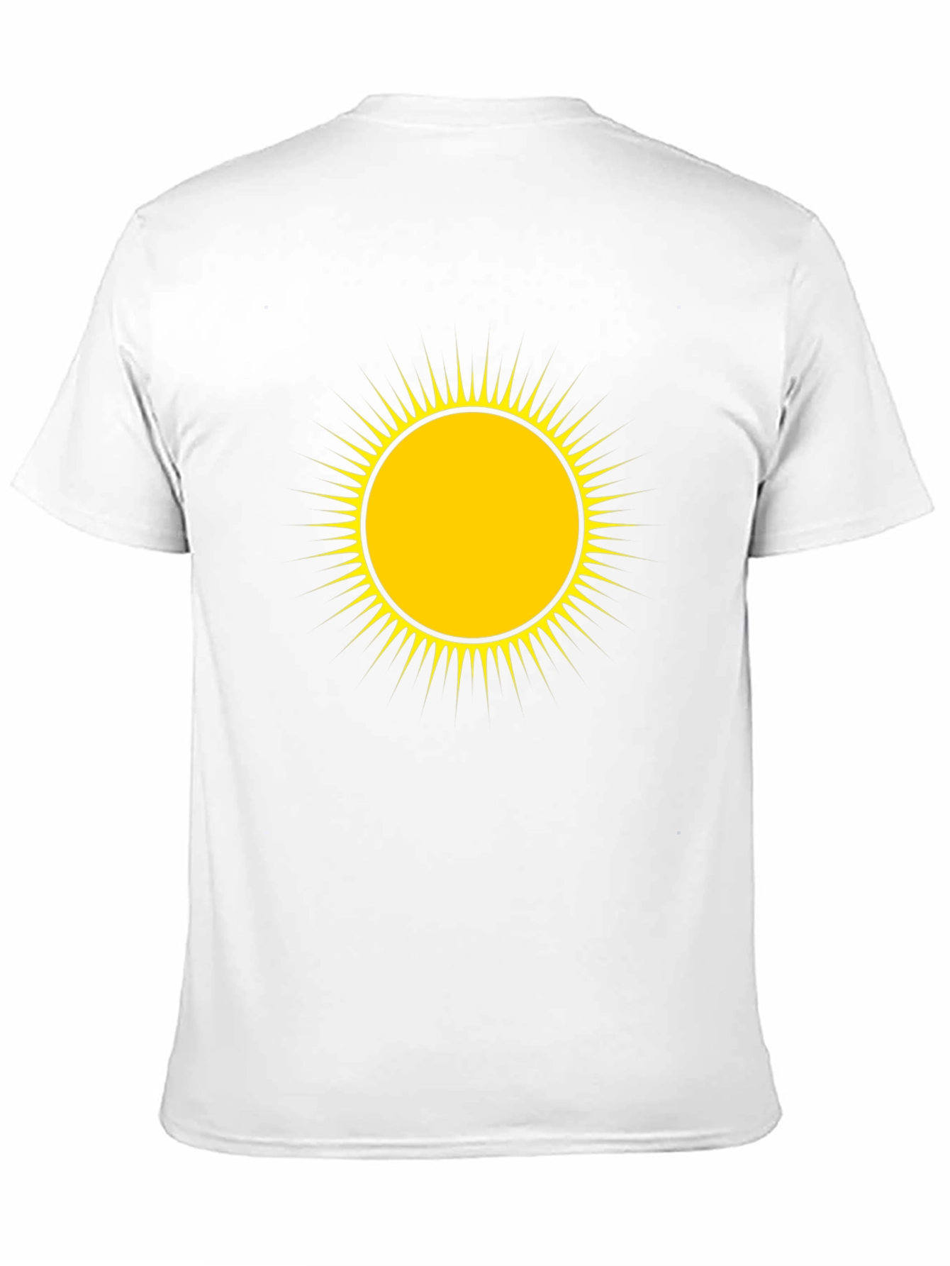Mens Black T-Shirt with Yellow Sun Design