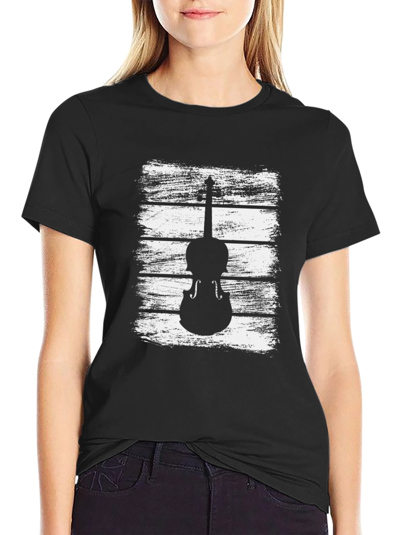 Violin Graphic Tee - Music Lovers T-Shirt