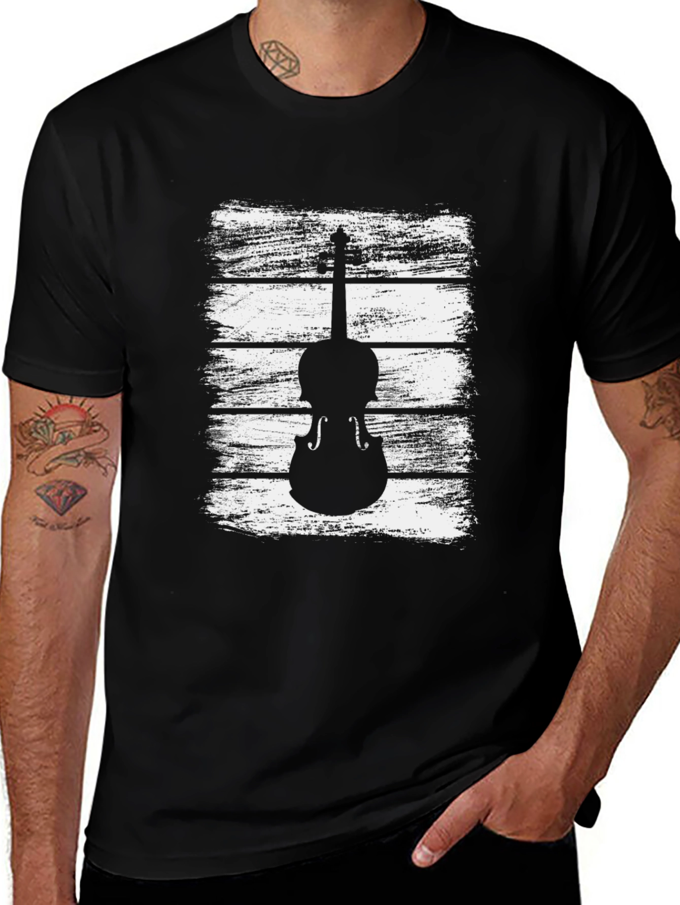 Violin Graphic Tee - Music Lovers T-Shirt