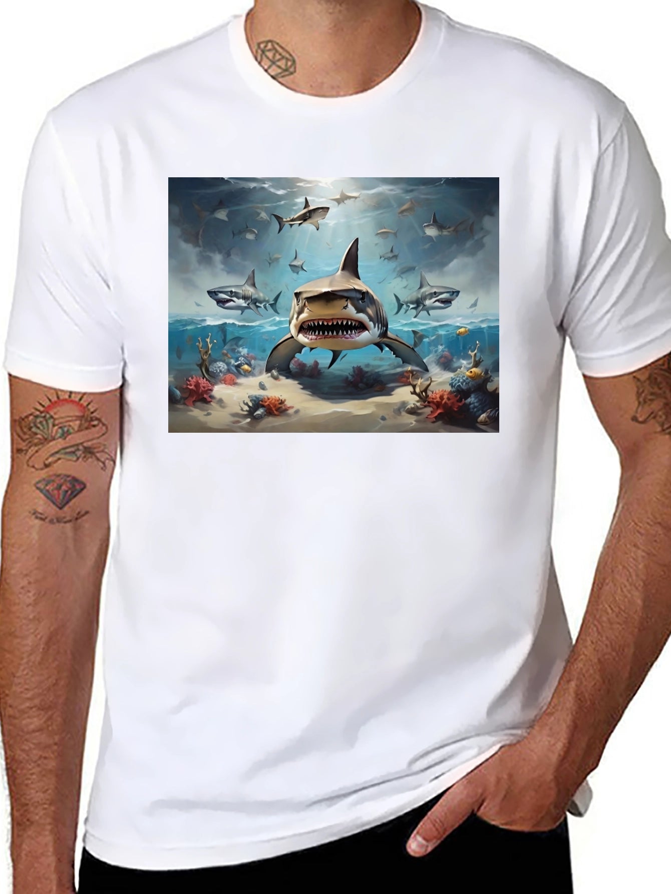 Shark Attack T-Shirt - Marine Life Graphic Tee