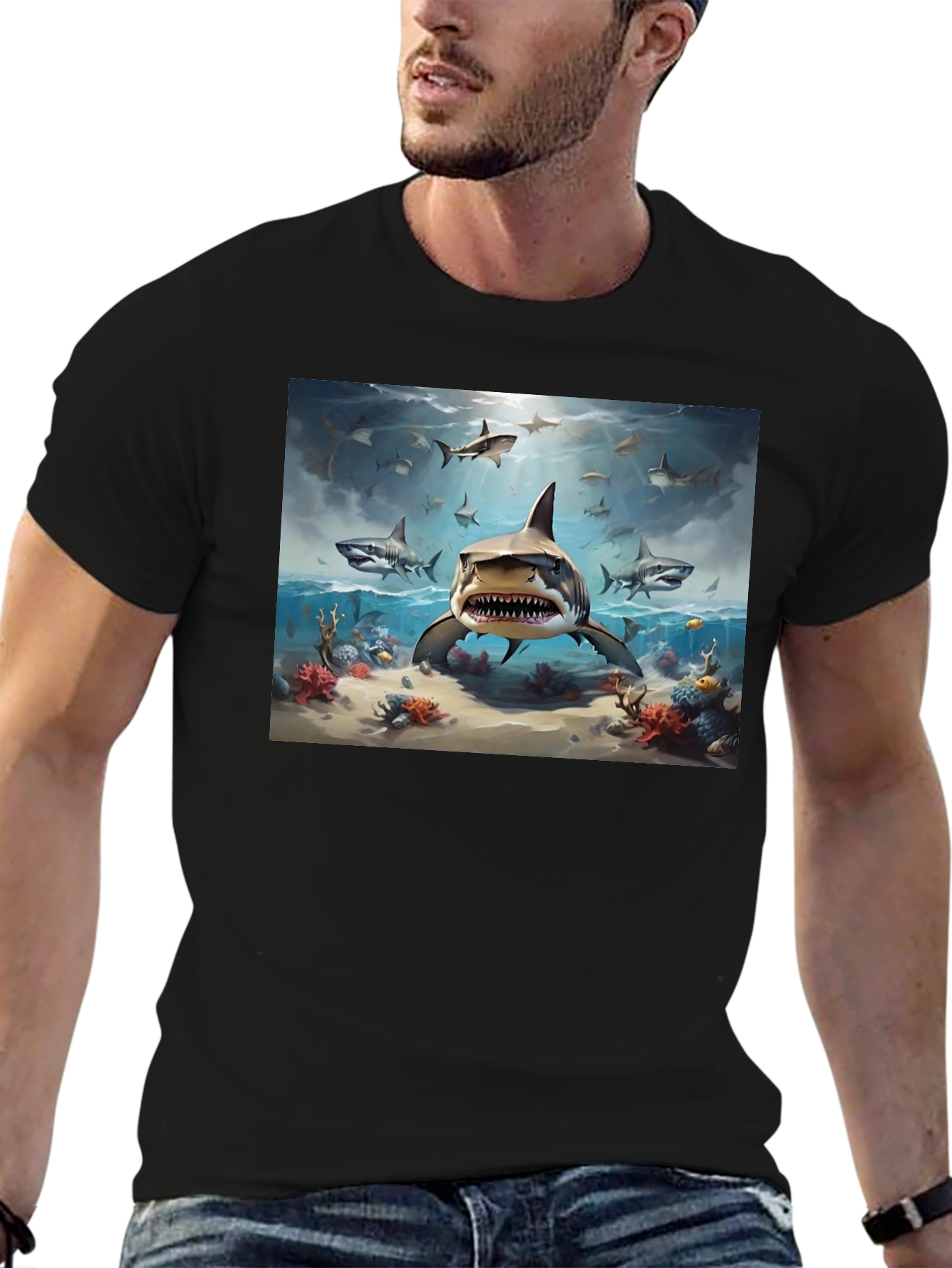 Shark Attack T-Shirt - Marine Life Graphic Tee