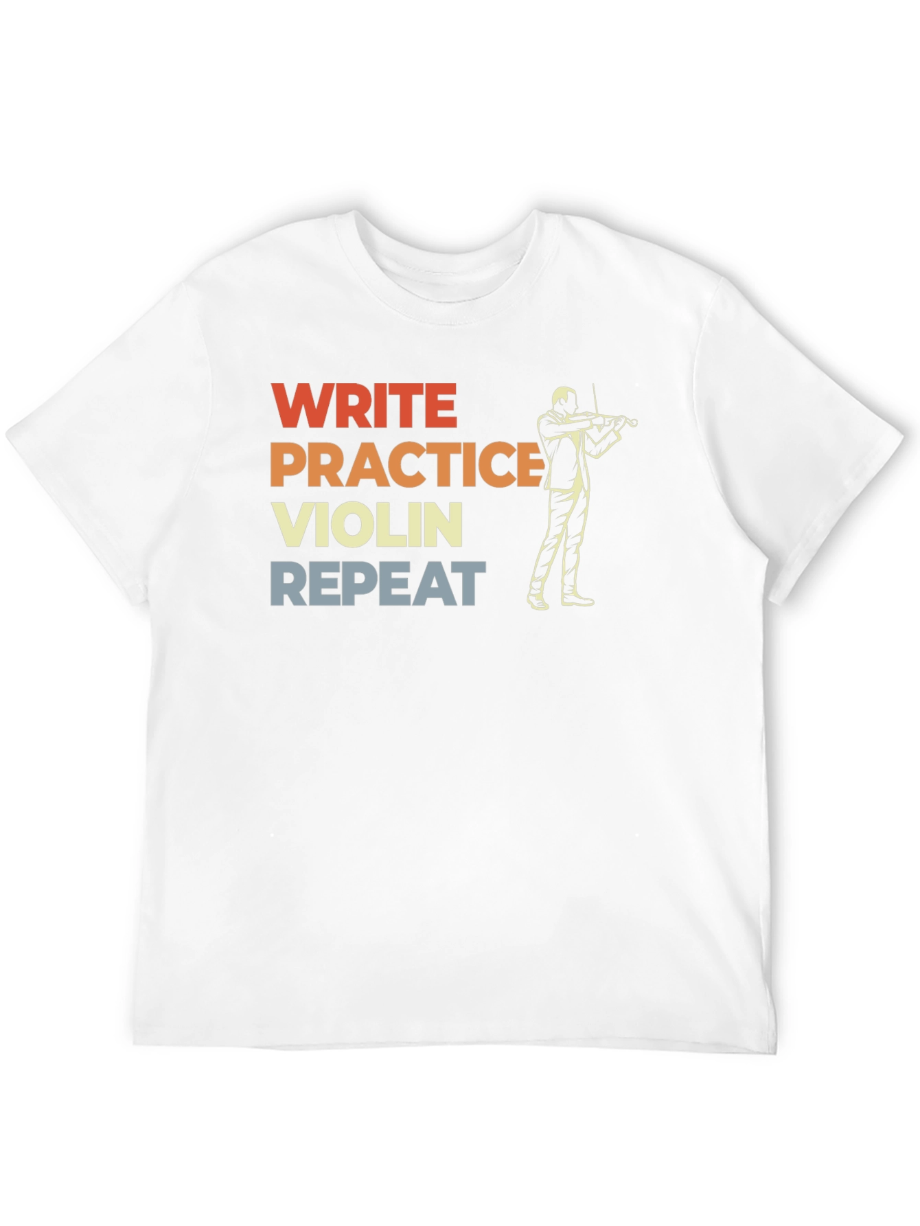 Write Practice Violin Repeat Graphic T-Shirt