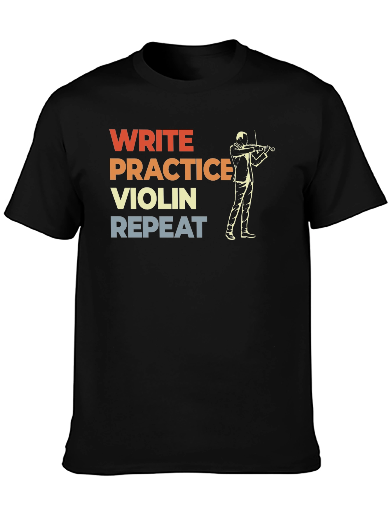 Write Practice Violin Repeat Graphic T-Shirt