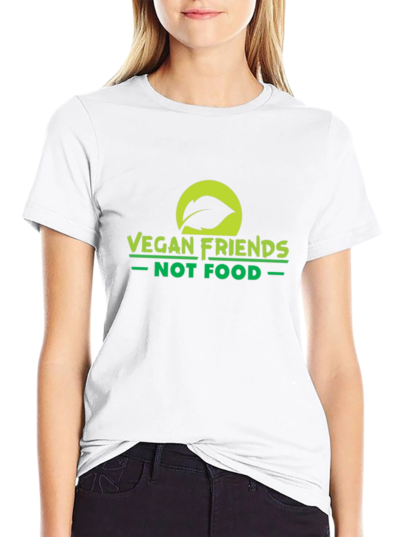 Vegan Friends Not Food T-Shirt - Black