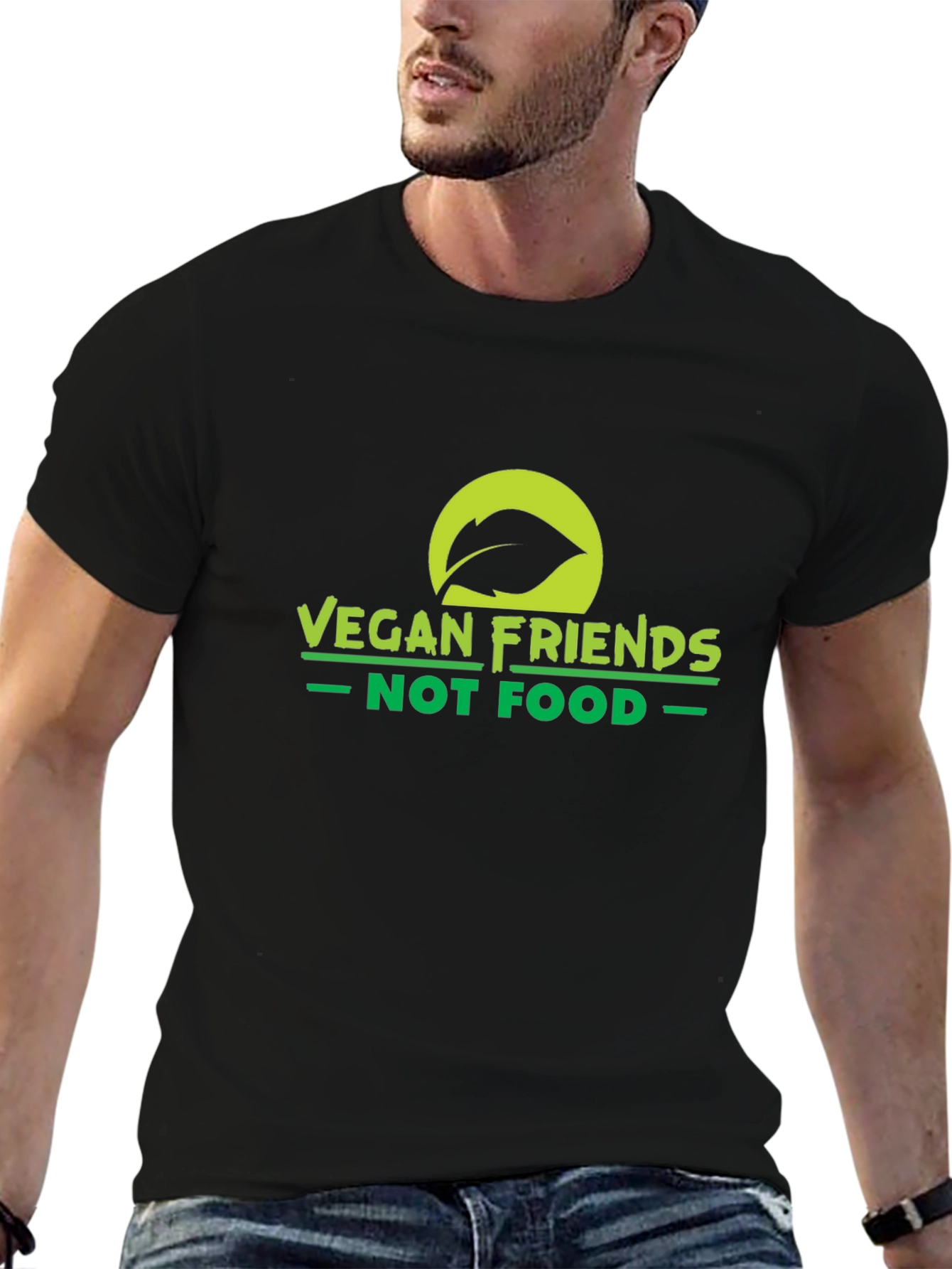 Vegan Friends Not Food T-Shirt - Black