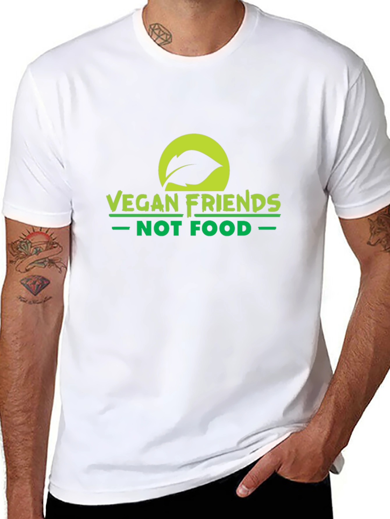 Vegan Friends Not Food T-Shirt - Black