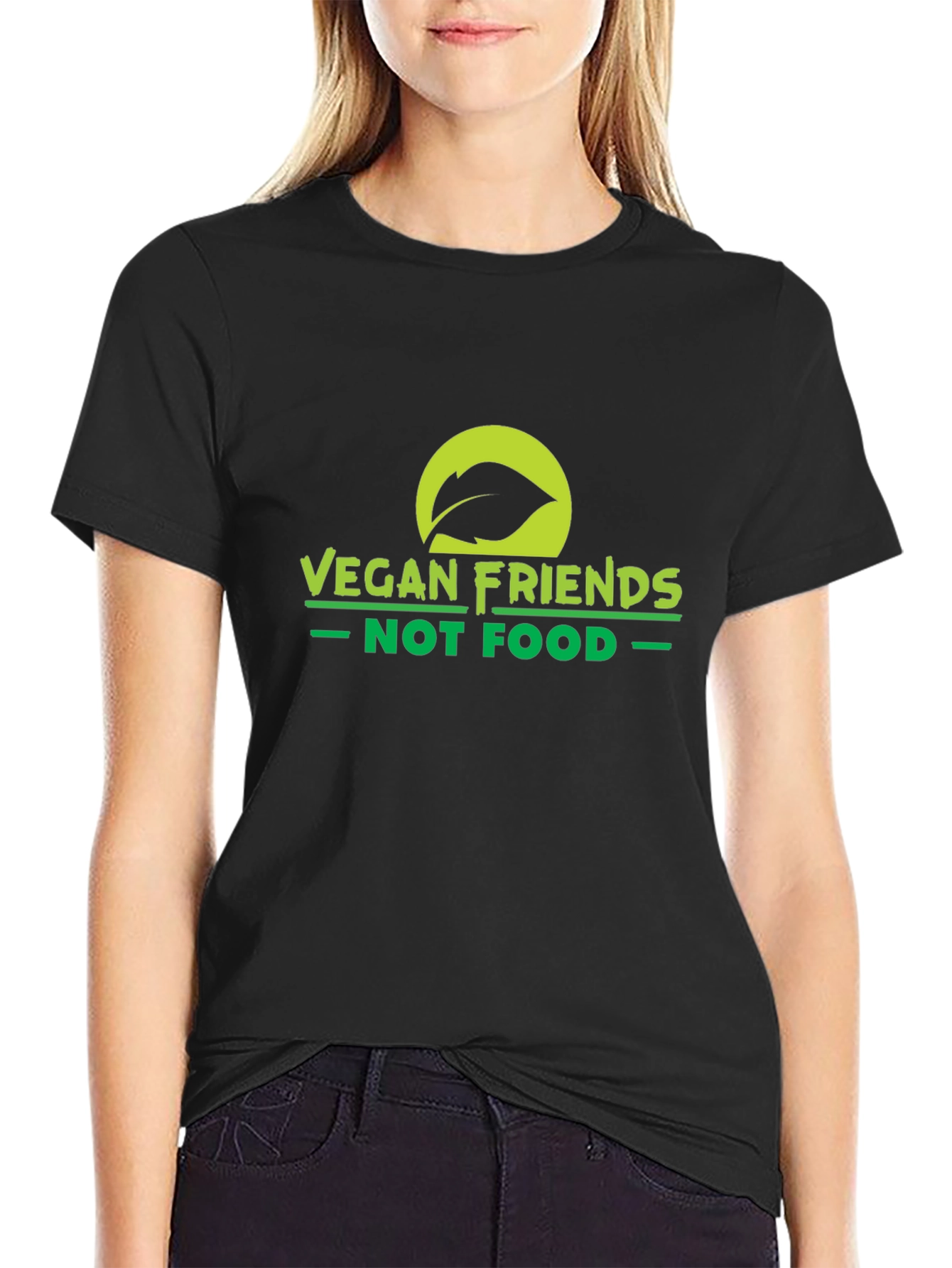 Vegan Friends Not Food T-Shirt - Black