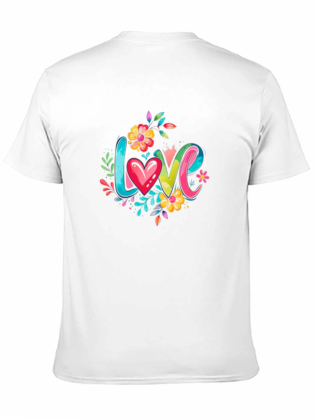 Love Floral Graphic Black T-Shirt