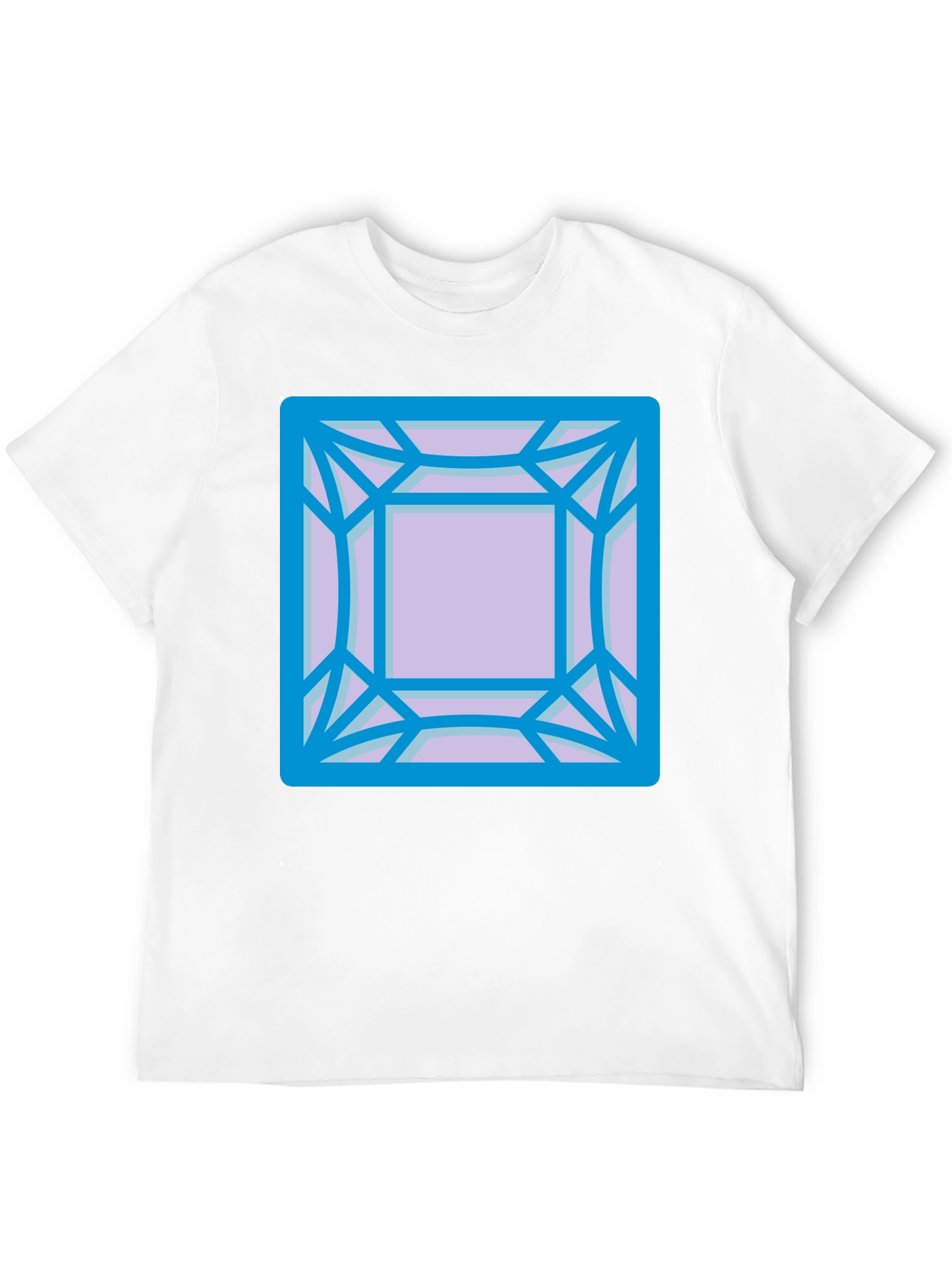 Geometric Gem Graphic Tee - Modern Casual Style