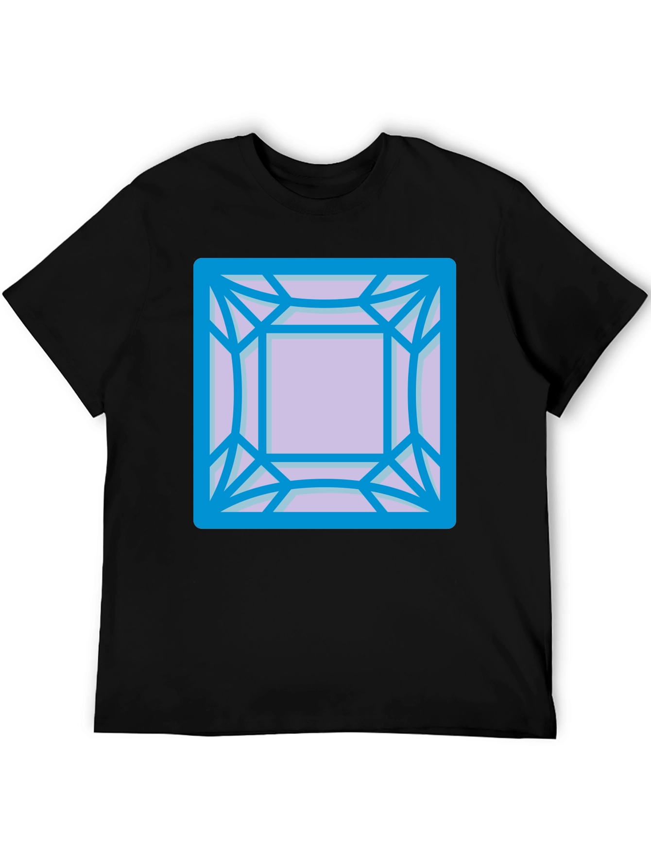 Geometric Gem Graphic Tee - Modern Casual Style