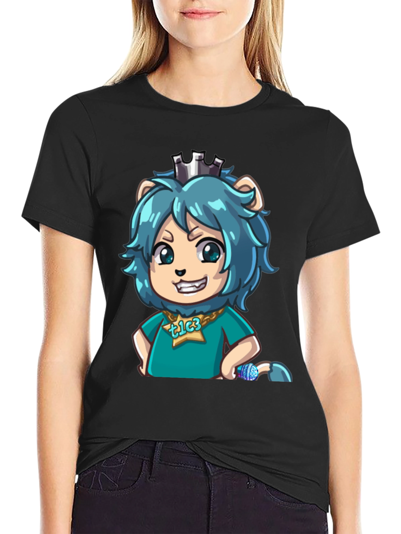 TLC3 Cartoon Graphic Black T-Shirt