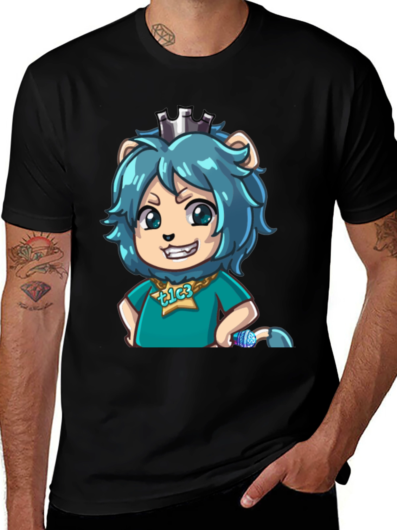 TLC3 Cartoon Graphic Black T-Shirt