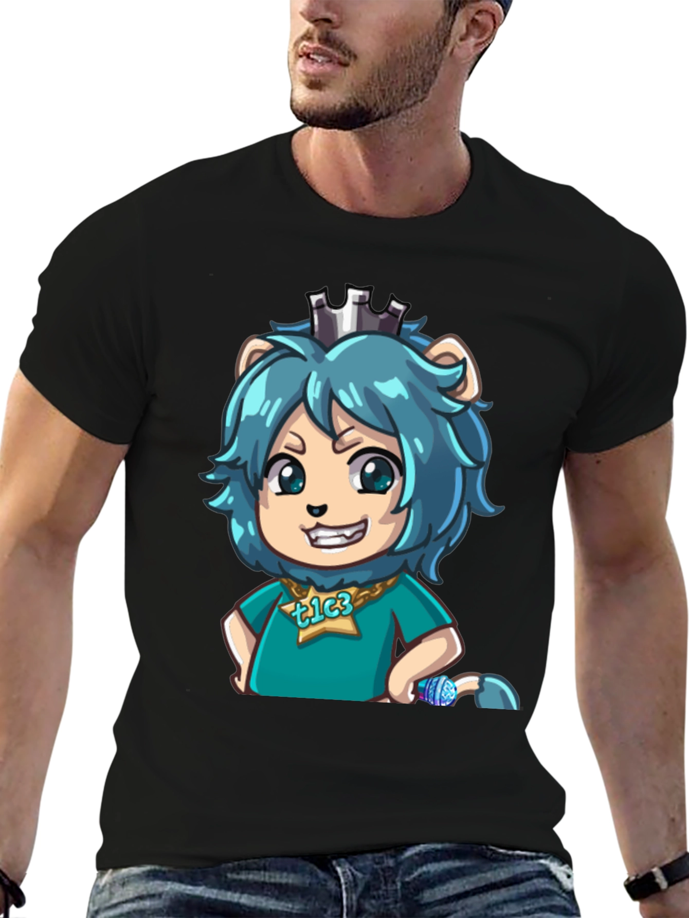 TLC3 Cartoon Graphic Black T-Shirt