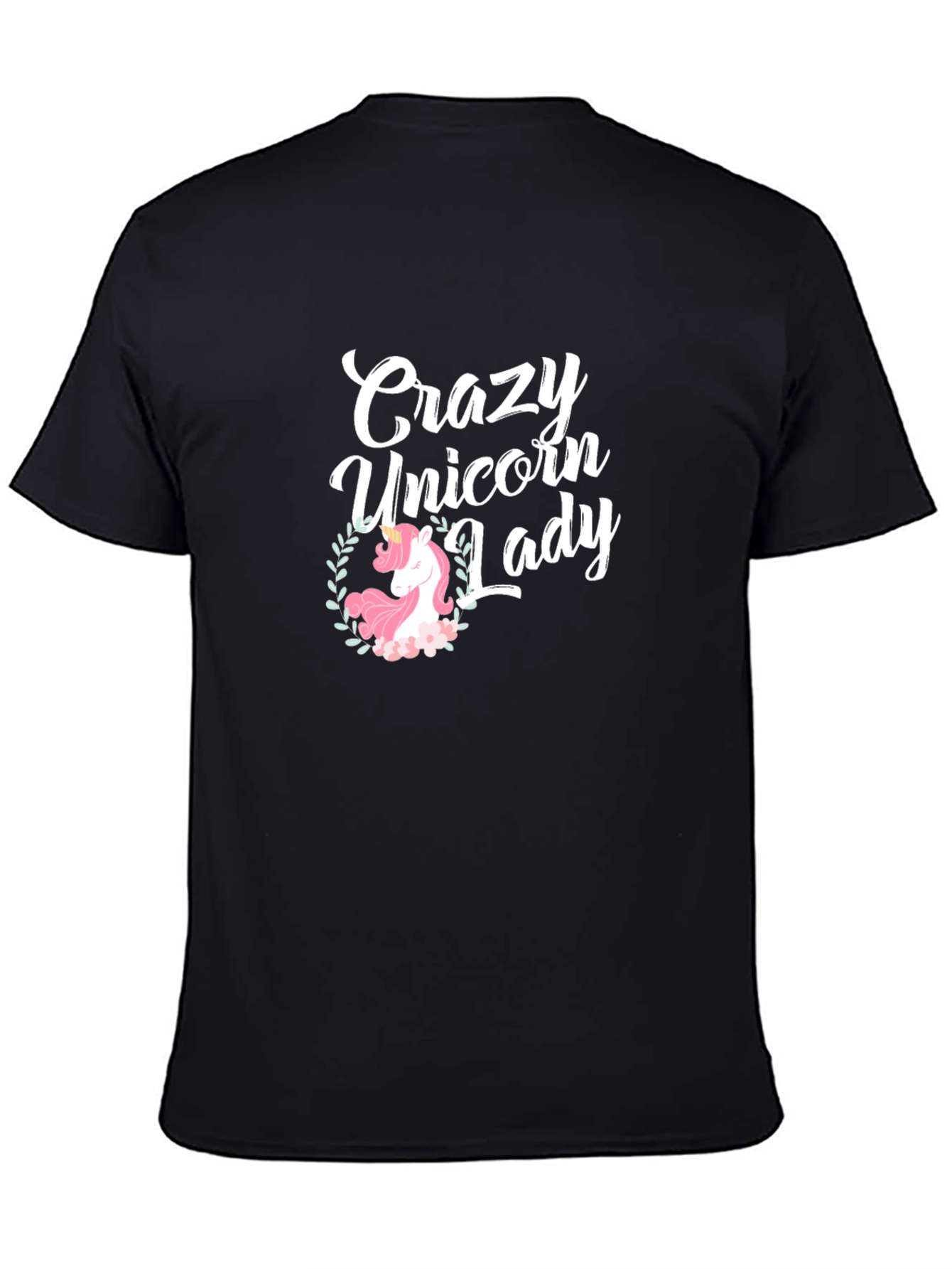 Crazy Unicorn Lady Black T-Shirt