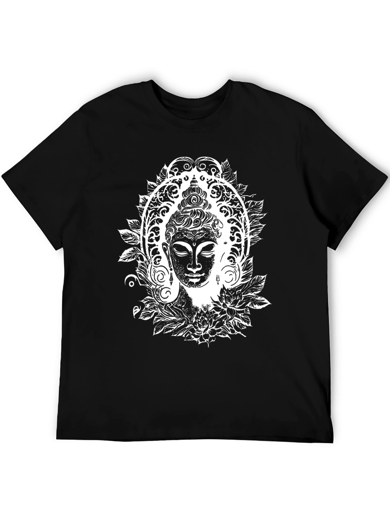 Buddha Graphic Tee - Black Cotton Comfort