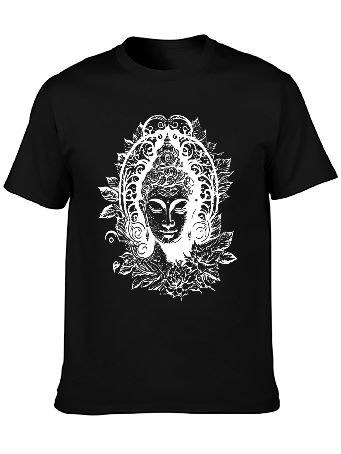 Buddha Graphic Tee - Black Cotton Comfort