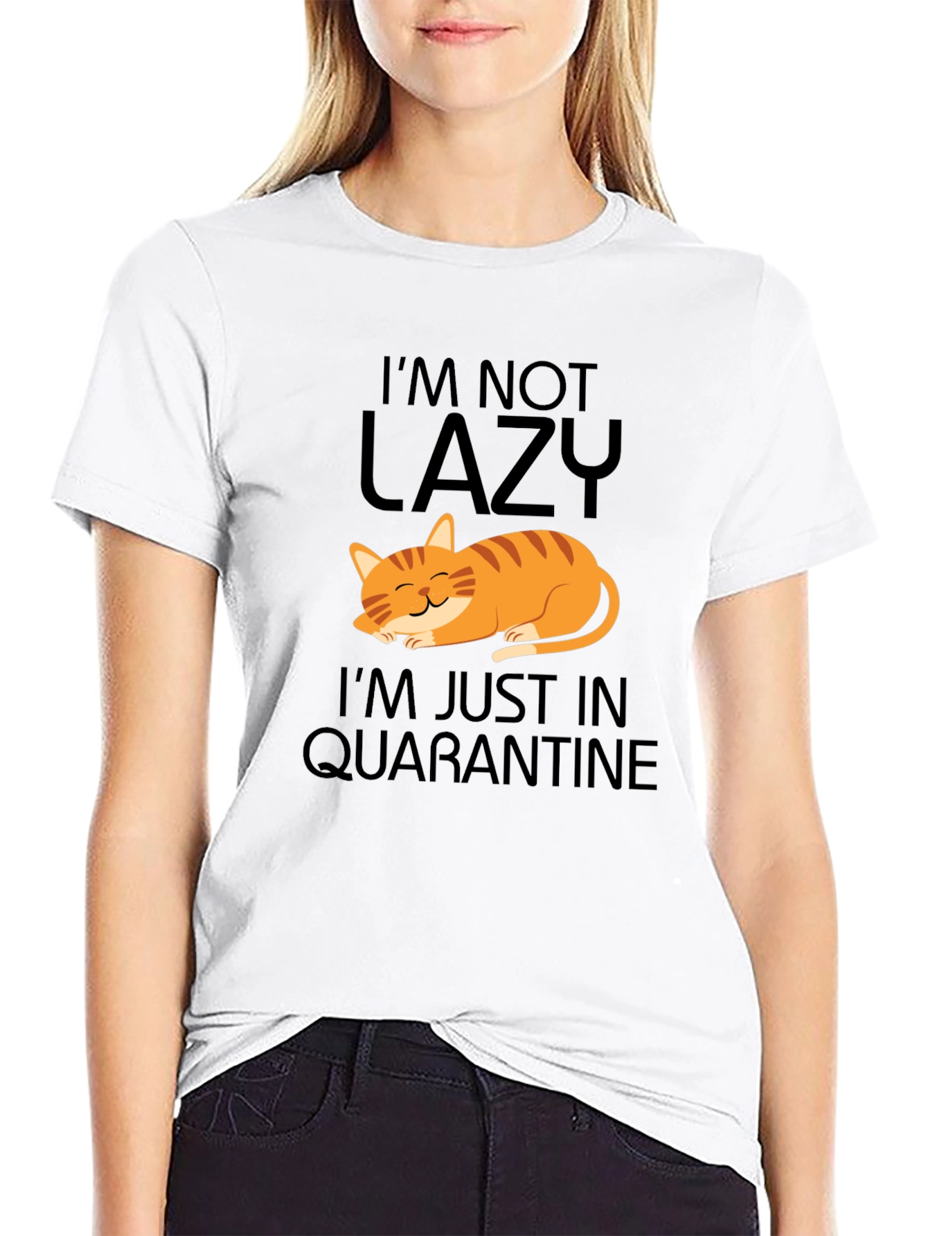 Im Not Lazy Cat Quarantine Graphic Tee