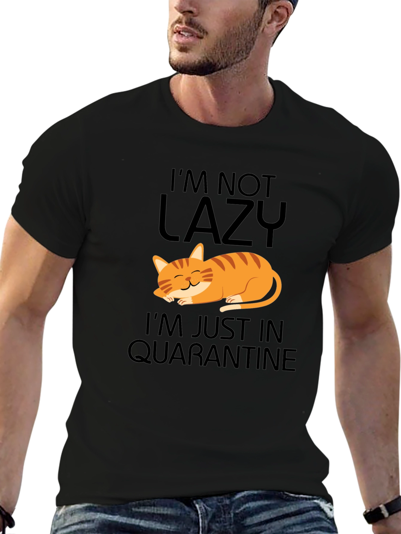 Im Not Lazy Cat Quarantine Graphic Tee