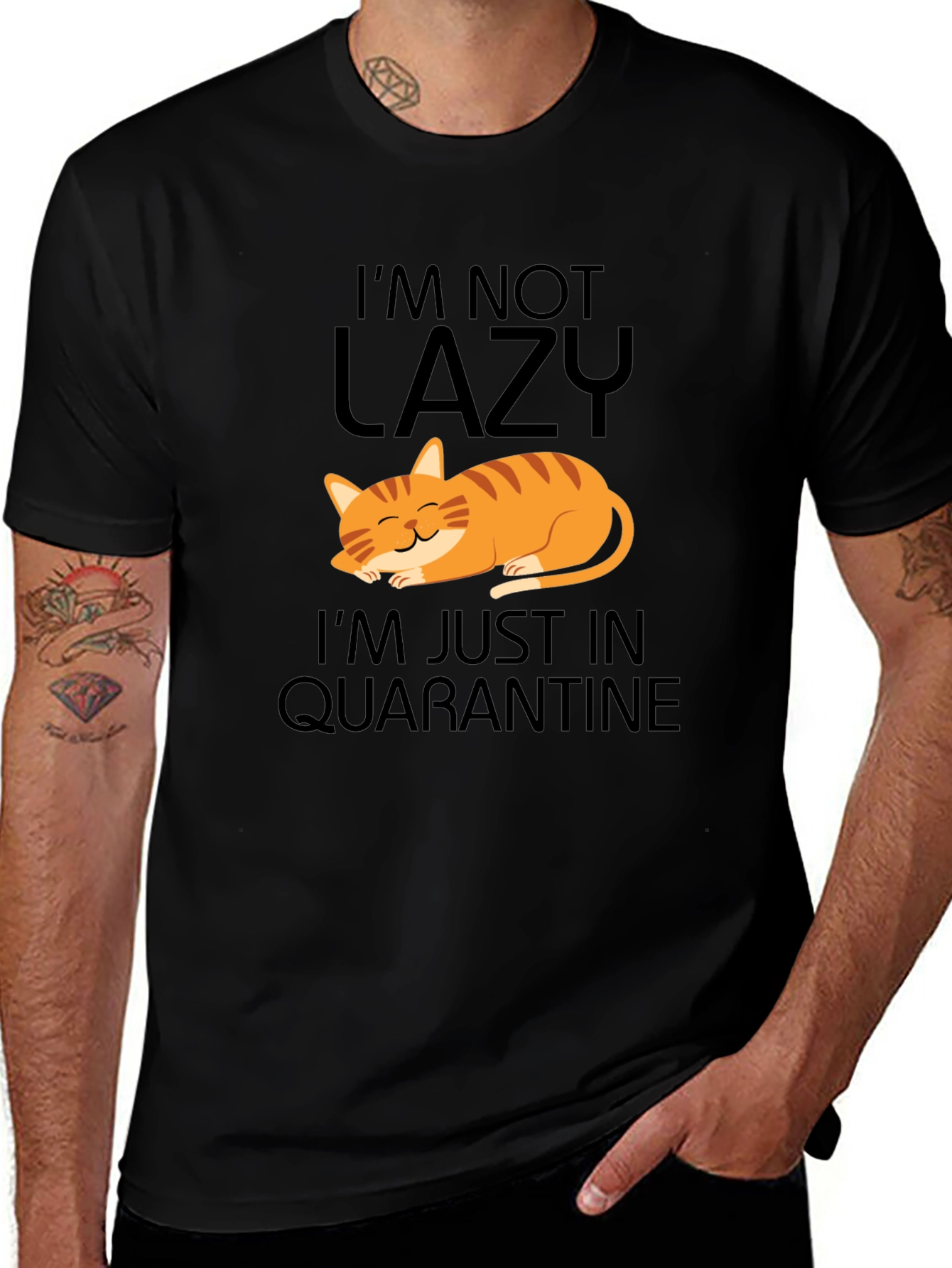 Im Not Lazy Cat Quarantine Graphic Tee