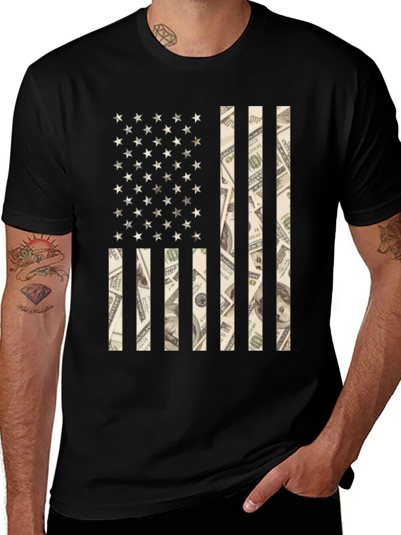 American Flag Money Graphic Tee