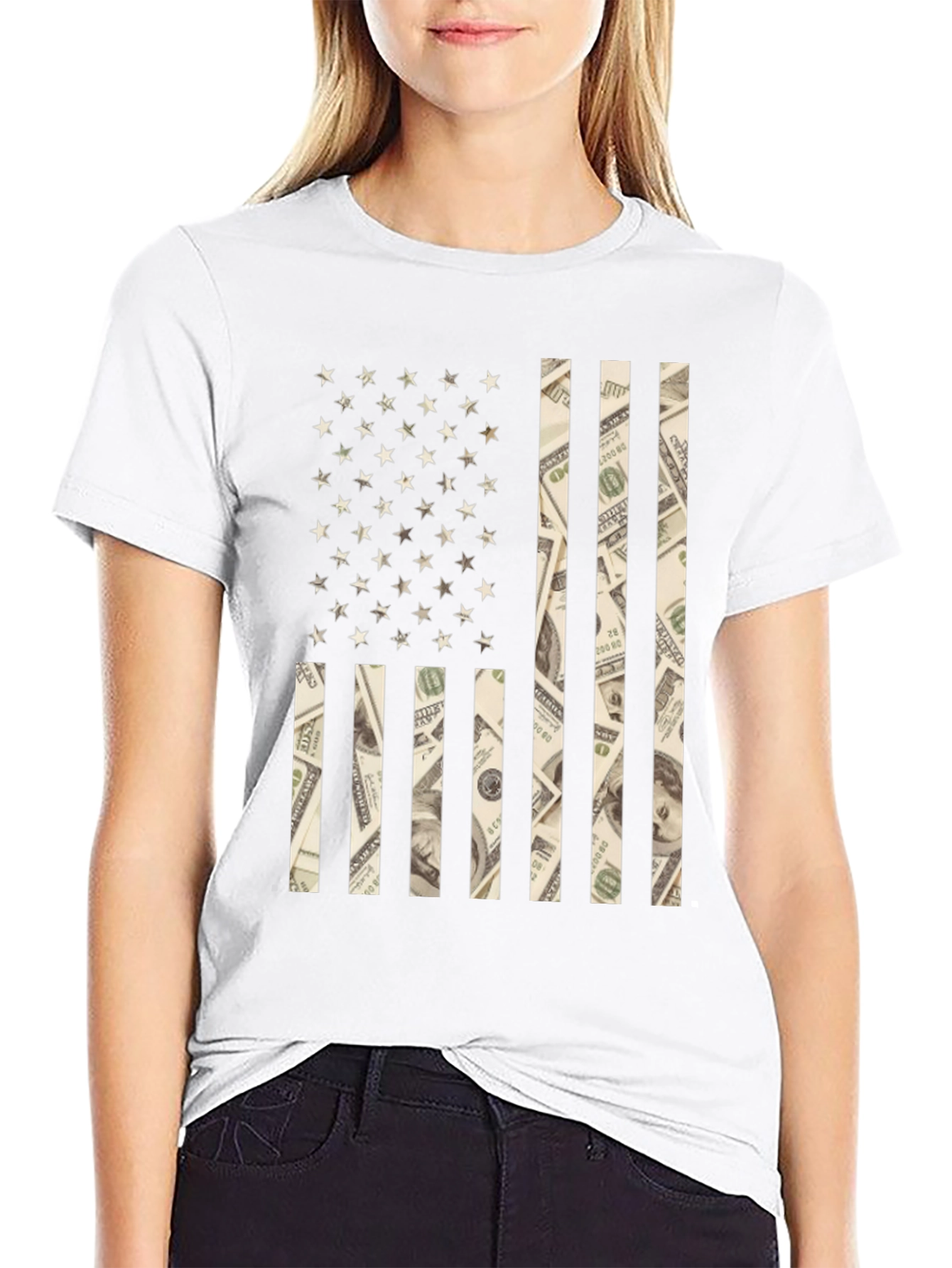 American Flag Money Graphic Tee