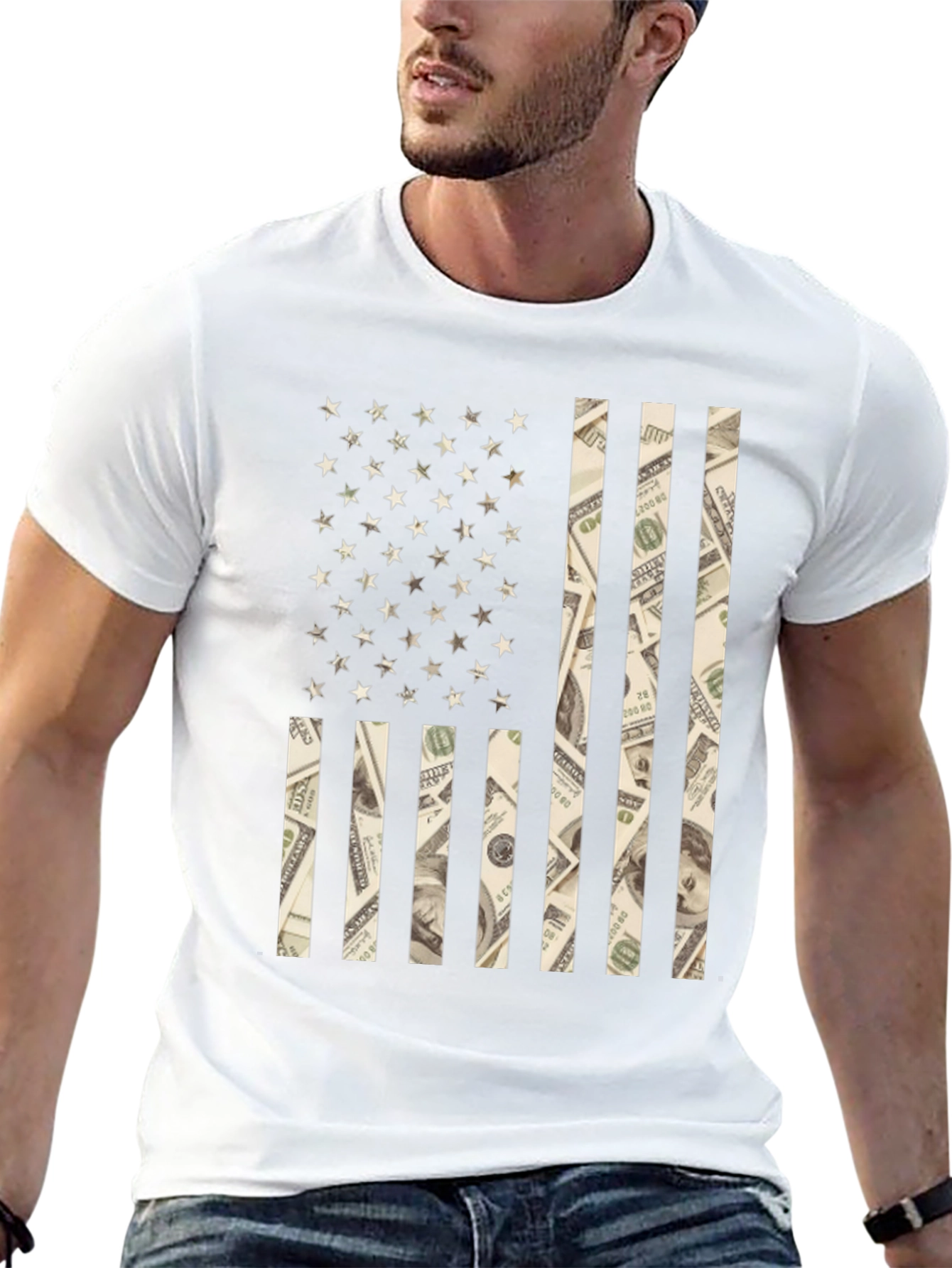 American Flag Money Graphic Tee