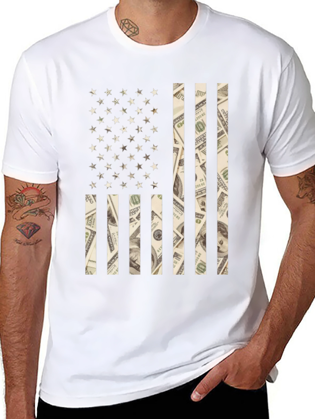 American Flag Money Graphic Tee